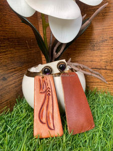 ผู้หญิงตะวันตกทำด้วยมือแกะสลักหนังต่างหูหยดน้ำตาอินเทรนด์น่ารักเครื่องประดับแฟชั่นหนัง - Product Image 6