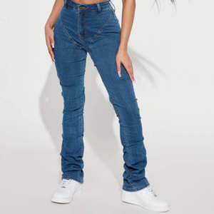 กางเกงยีนส์เอวต่ำสำหรับผู้หญิง ผ้าฝ้ายระบายอากาศ เป็นมิตรกับสิ่งแวดล้อม ไซส์พลัส สำหรับฤดูร้อน แห้งเร็ว แบบคาร์โก้ รับสั่งทำพิเศษ - Product Image 5