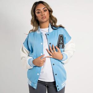 <b>Ladies</b> Casual Wool Varsity <b>Jacket</b> College Bomber Coat Trendy <b>Lightweight</b> Winter Fashion Outerwear Streetwear for Women - Product Image 5