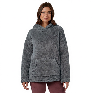Sudadera con Capucha Extra Grande Unisex, de Forro Polar, Color Sólido, con Bolsillos, Estilo Casual para Invierno, Manga Larga, Material de Poliéster Tejido - Product Image 2