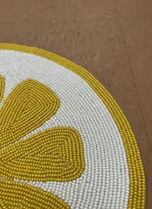 Lemon Slice Beaded Placemat Round Citrus Table <b>Mat</b> Handmade Kitchen Decor Summer Dining Charger <b>Plate</b> Gift - Product Image 2