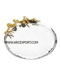 โลหะเหล็กการออกแบบใหม่เครื่องสุขภัณฑ์ที่ทันสมัยด้วยการออกแบบดอกไม้ที่น่ารักด้วยถาดออกแบบโลหะสีทอง - Product Image 1