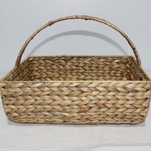 <b>Square</b> Water Hyacinth Eco-Friendly Storage <b>Basket</b> with Handle Rustic Multi-Purpose Picnic Use Organization <b>Basket</b> - Product Image 6