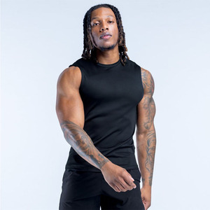 เสื้อกล้ามรัดรูปผู้ชายสีดำ เสื้อกล้ามผ้าสเตรชสองสีสำหรับผู้ชาย เสื้อกล้ามวิ่งผู้ชาย ราคาโรงงานขายส่ง - Product Image 6