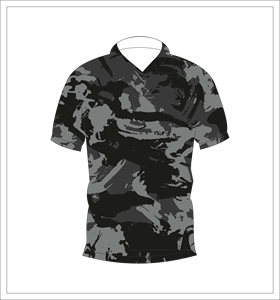 เสื้อโปโลผู้ชายสีดำเทา ลายพราง แขนสั้น สไตล์ลำลอง แนวทหาร พิมพ์ลาย เสื้อยืดกอล์ฟ - Product Image 4