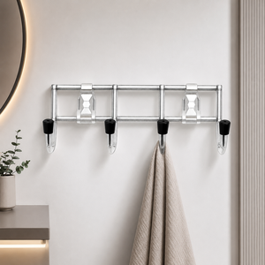 Wall Mounted Coat Rack Metal <b>Over</b> the <b>Door</b> <b>Hook</b> Organizer 4 <b>Hook</b> Entryway Storage Rack - Product Image 3
