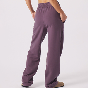 Pantalon de survêtement pour femme 100 % coton de haute qualité, coupe oversize évasée et droite, avec logo personnalisé, service OEM - Product Image 6