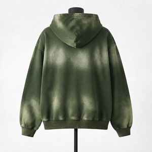 Sudadera con capucha para hombre, estilo vintage, lavada, oversize, de forro polar, con capucha completa, estilo casual urbano, de peso pesado, con bolsillo frontal - Product Image 5