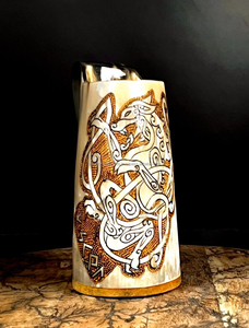 BUFFALO BOIRE CORNE VIKING DRINKING corne Tankard pour bière hydromel médiévale corne à boire tasse avec poignée - Product Image 3