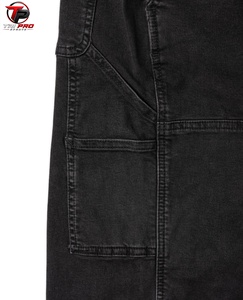 Black Washed Denim Cargo <b>Jeans</b> Men Straight Leg <b>Workwear</b> Pants Custom Logo Streetwear Trousers Black Cargo <b>Jeans</b> Men High Waist - Product Image 3