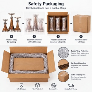 Wooden <b>Candle</b> Holder Set 3 Pcs Rustic Table Décor Round Home Decoration - Product Image 4