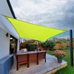 Green HDPE Sun Shade Sail Rectangle UV Blocking Mesh <b>Tarp</b> Breathable Outdoor Patio Garden Canopy - Product Image 2