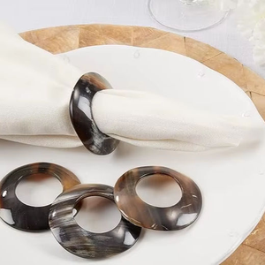 Handcrafted Luxury Horn Napkin <b>Rings</b> Unique Natural Horn Designs Eco-Friendly Modern Elegant Pattern Wedding Table Occasions Low - Product Image 2