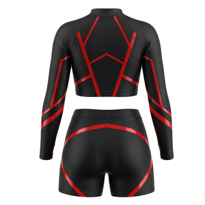Tenue de cheerleading personnalisée en gros pour équipes All-Star : Hauts et jupes uniformes imprimés par transfert thermique avec strass scintillants sur le devant - Product Image 2