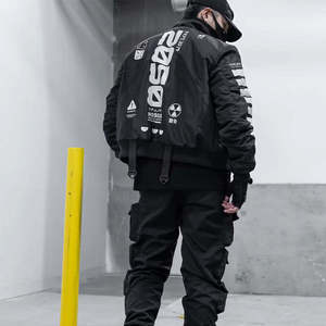 Chaqueta Cyberpunk Techwear para Hombre, Estilo Bomber Táctica, Cortavientos Urbana, Multibolsillos, Estilo Harajuku, Deportiva - Product Image 3