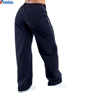 <span class=keywords><strong>Pantaloni</strong></span> da Donna in Offerta, Neri a Gamba Dritta <span class=keywords><strong>con</strong></span> Striscia Laterale Bianca, Abbigliamento Casual, <span class=keywords><strong>Pantaloni</strong></span> a Tutta Lunghezza, Stile Primaverile - Product Image 2