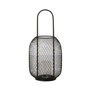 Portavelas de Metal Rústico con Base de Madera y Diseño de Jaula de Alambre - Product Image 2