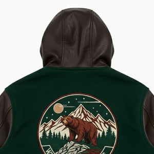 Produit très vendu, veste varsity pour homme à capuche, style cool personnalisé, nouvelle arrivée 2026, veste varsity personnalisée avec impression et broderie - Product Image 4