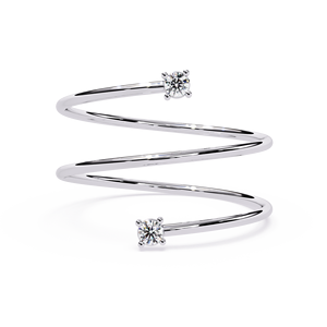 Anillo Minimalista de Moissanita con Corte Brillante Redondo, Banda Trenzada y Engaste de Garras en Plata 925, Joyería de Compromiso para Mujer - Product Image 1