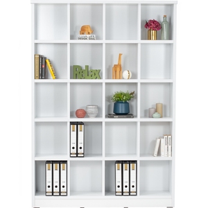 <b>White</b> Wooden Media Bookcase <b>Storage</b> <b>Cabinet</b> Display Shelf for Living Room Bedroom Home Office - Product Image 6