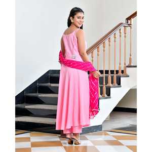 Ensemble de costume rose en tissu mousseline taille XS Merry - Product Image 5