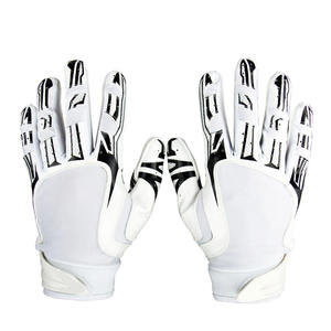Red Outdoor Sports Gloves With Non Slip Palm Popular Style Solid Color Football Receiver Gloves - Product Image 4