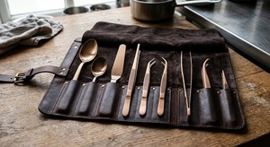 Ensemble d'ustensiles de cuisine professionnels en acier inoxydable 8 pièces pour chef : cuillères, spatule, pinces, outils de cuisine de précision, lavage à la main uniquement - Product Image 2