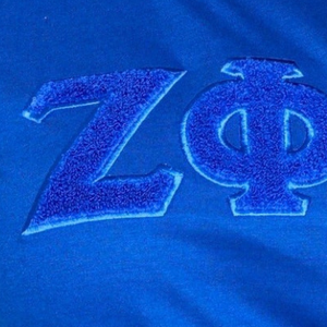 เสื้อยืด Zeta Phi Beta สีน้ำเงิน ผ้าเชนิลล์ สำหรับผู้หญิง ปักลายตัวอักษรกรีก เสื้อชมรมนักศึกษา ดีไซน์ทันสมัย สวมใส่สบาย เนื้อผ้านุ่มพิเศษ - Product Image 4