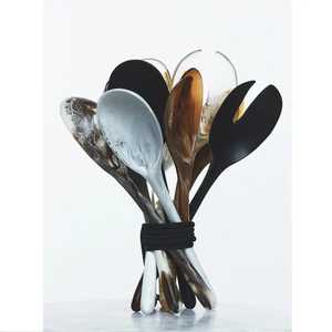 Ensemble de cuillères et fourchettes à salade en résine écologique et alimentaire pour la maison et l'hôtellerie – Ustensiles élégants pour servir les salades avec cuillères décoratives - Product Image 6