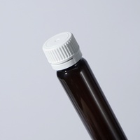 Bouteille de complément liquide cylindrique en PET brun de 30 ml sans BPA, personnalisable, pour capsules de vitamines, médicaments, avec bouchon inviolable