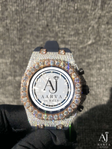 AARVA JEWELS นาฬิกาโครโนกราฟสแตนเลสสตีลสุดหรูสำหรับผู้ชาย 43 มม. หน้าปัดกลม คริสตัลแซฟไฟร์ ควอตซ์ โมชั่น ฟอลดิ้ง คลาสป์ - Product Image 3