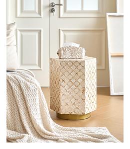 Mesa con Incrustaciones de Hueso de ILAHI, Diseño Moderno con Detalles de Ágata, Almacenamiento Portátil, Muebles para el Hogar - Product Image 2