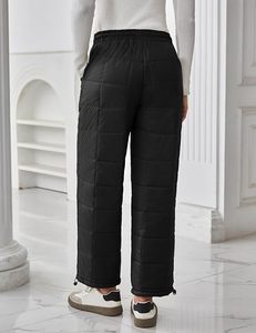 Pantalones Unisex Negros Acolchados con Cierre de Cordón, Resistentes al Viento, con Aislamiento Sintético, Transpirables, de Pierna Ancha, para Esquí y Nieve - Product Image 5