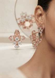 Pendientes de Diamantes de Oro Rosa de 9K Chapados en Oro para Mujer, Clásicos, Redondos, con Corte Brillante - Product Image 3