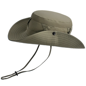 Chapeau Bob de Pêcheur Safari Extérieur Imperméable à Large Bord Séchage Rapide Protection UV pour la Randonnée Estivale avec Cordon - Product Image 4