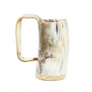 Durable <b>Reusable</b> Polished Vintage Horn <b>Mug</b> Custom Engraved Logo Dishwasher Safe Eco-Friendly Recyclable Lightweight Bamboo Beer - Product Image 6