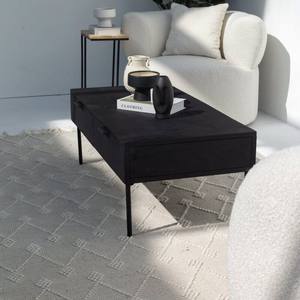 Mesa de Centro y Mueble para TV Vandana Astra Hexa Negra de 2 Cajones para Decoración Moderna de Sala de Estar - Product Image 3