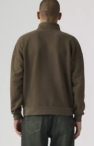 Sweat-shirt pour homme à col zippé 1/4 avec logo personnalisé de haute qualité, impression brodée, options multicolores, style décontracté, en polaire - Product Image 2