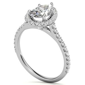 Anillo de Lujo con Moissanita Corte Pera, Plata de Ley 925 con Baño de Rodio, Anillo de Compromiso Solitario Certificado, Anillo de Boda - Product Image 4