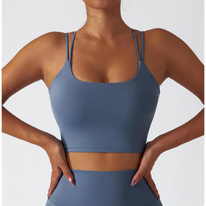 Sujetador Deportivo PIHA SPORTS para Mujer, de Alta Sujeción, Espalda Cruzada, Cuello en U, Malla Transpirable, Color Sólido, para Yoga, Ejercicio, Ropa Deportiva, Spandex/Nailon - Product Image 4