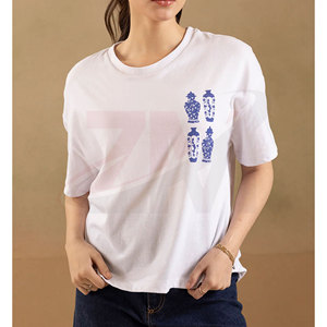Camiseta de Algodón Extra Grande para Mujer, Tejido Suave y Transpirable, Corte Holgado Informal, Ropa de Calle de Verano, Prenda Superior Informal para Uso Diario - Product Image 2