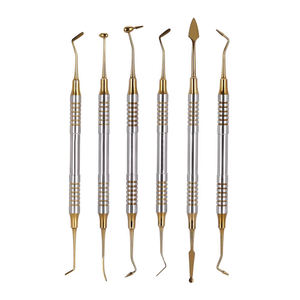 Instrumentos Quirúrgicos Dentales para Resina Compuesta, Kit Manual de Restauración con Mango de Acero, Certificado CE Clase I, Empuñadura Moleteada - Product Image 1