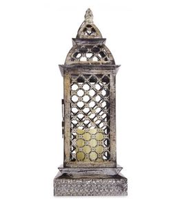 Farol de hierro con recortes florales para decoración del hogar, resistente al calor, uso en interiores y exteriores - Product Image 6