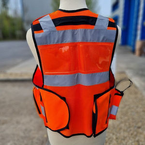 Security Hi Vis <b>Safety</b> Vest Reflective 100% Polyester Unisex Black Guard Uniform for Medical Workwear and Tactical Use - Product Image 2