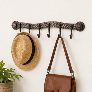 Porte-manteau mural en bronze antique martelé à la main, rail métallique pour manteaux, robes et ustensiles de cuisine, prix usine - Product Image 4