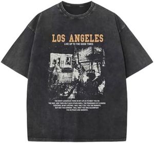 Acid Bath <b>Gothic</b> Oversized T-<b>Shirt</b> Men Short Sleeve Screen Printed Washed Cotton Jersey O-Neck Front Logo Pattern - Product Image 2