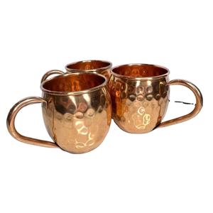 Juego de 3 Tazas Moscow Mule de Cobre 100%, Tazas de Cerveza de Alta Calidad, Artesanía en Metal, Tazas de Cerveza de Cobre Martillado, Accesorios de Regalo - Product Image 1