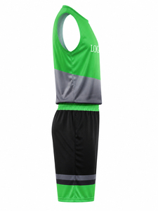 Custom Camo Heat-Transfer Printed Basketball Uniform Set Unisex Sleeveless V-Neck Jersey Shorts Team Name Number Four-Way - Product Image 4