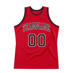 Maillot de basket-ball rouge personnalisé, débardeur en maille, nom de l'équipe, numéro du joueur, uniforme de sport sans manches - Product Image 1