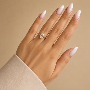 Anillo de Compromiso con Diamante Ovalado de 1 Quilate Cultivado en Laboratorio, Oro de 14k, Solitario, Certificado IGI - Product Image 3